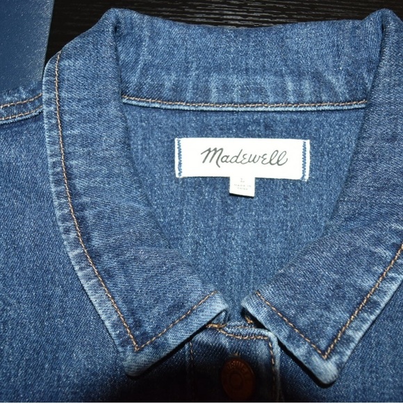 MADEWELL Denim Seamed Button-Front mini Dress long sleeve - Picture 13 of 13